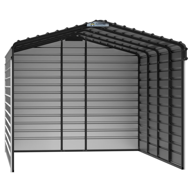 Abri d'auto en acier avec 3 ensembles muraux, 12 x 20 x 09, Blanc