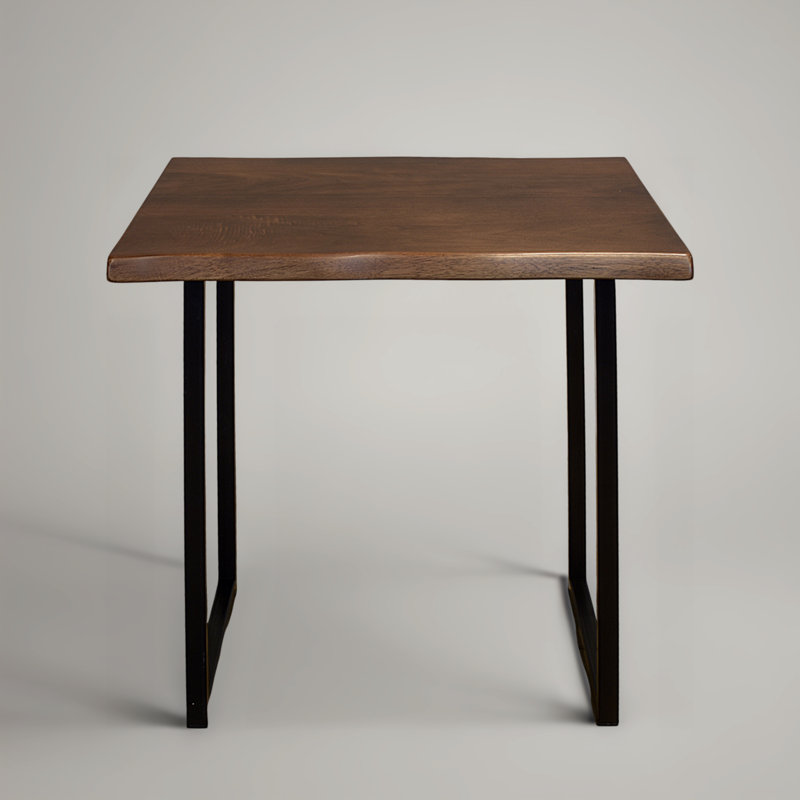 Menzel Walnut End Table, Dark Brown Wood