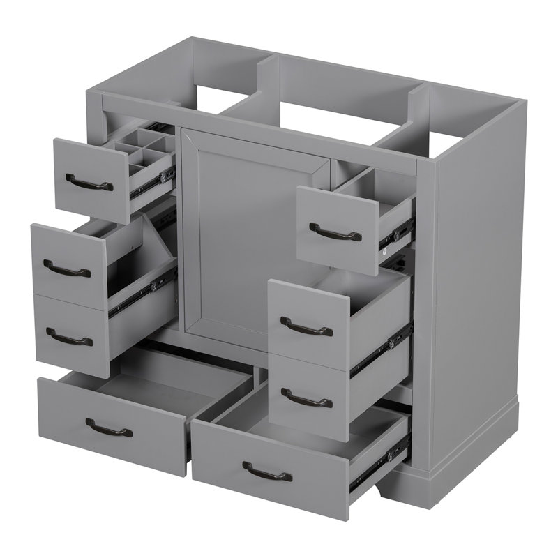 Meuble-lavabo de salle de bain sans base de meuble-lavabo seulement, Noir, Gris
