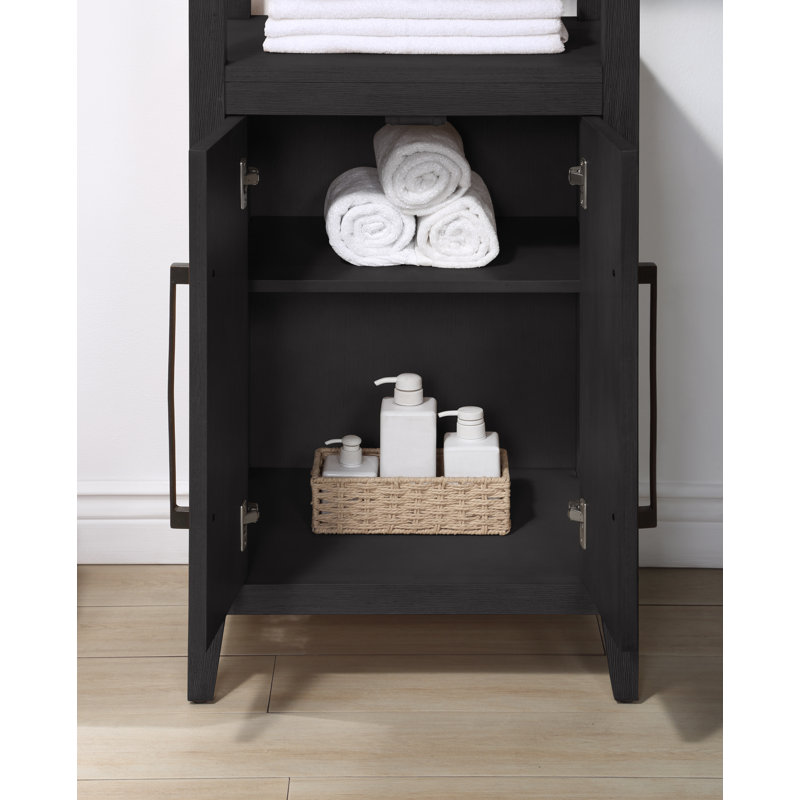 Alsup Solid Wood Freestanding Linen Cabinet