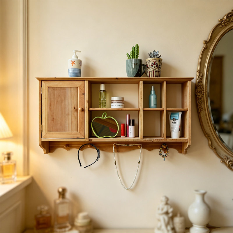 Étagères murales en bois massif Cubby Shelfs, tablette décorative moderne pour chambre, salle de bain, cuisine, salon