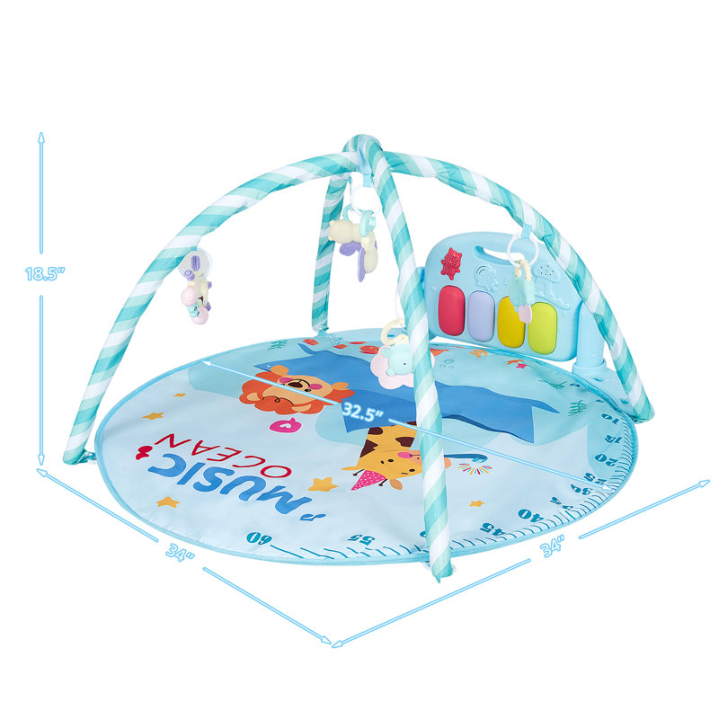 34'' L Interlocking Plastic Playmat, Blue