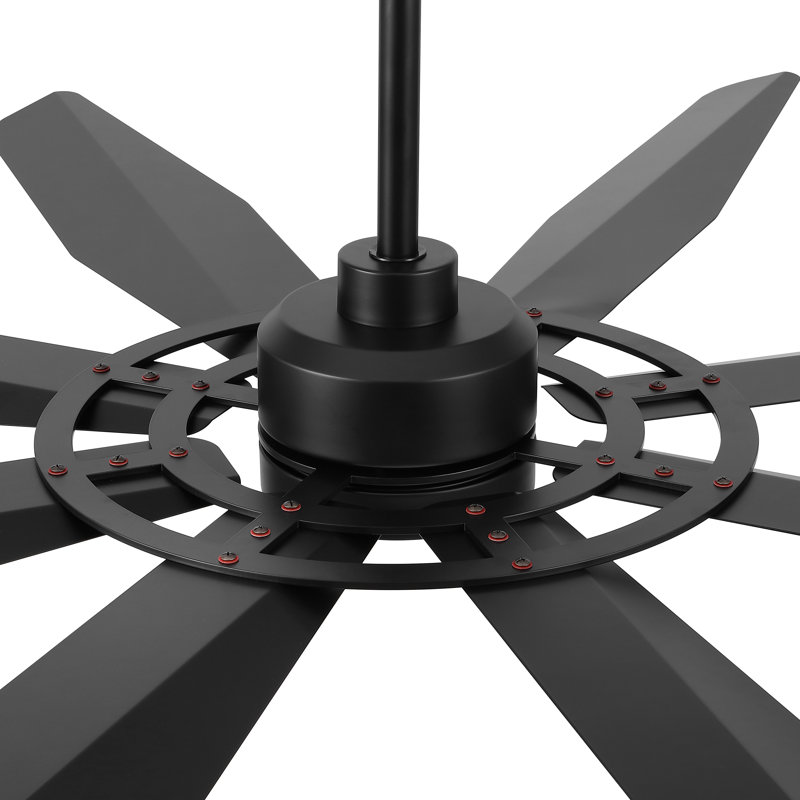 Fianna 60'' Ceiling Fan with Light Remote Control, 8-Blades Large Industrial Ceiling Fan Reversible Quiet DC Motor 3CCT/6-Speed