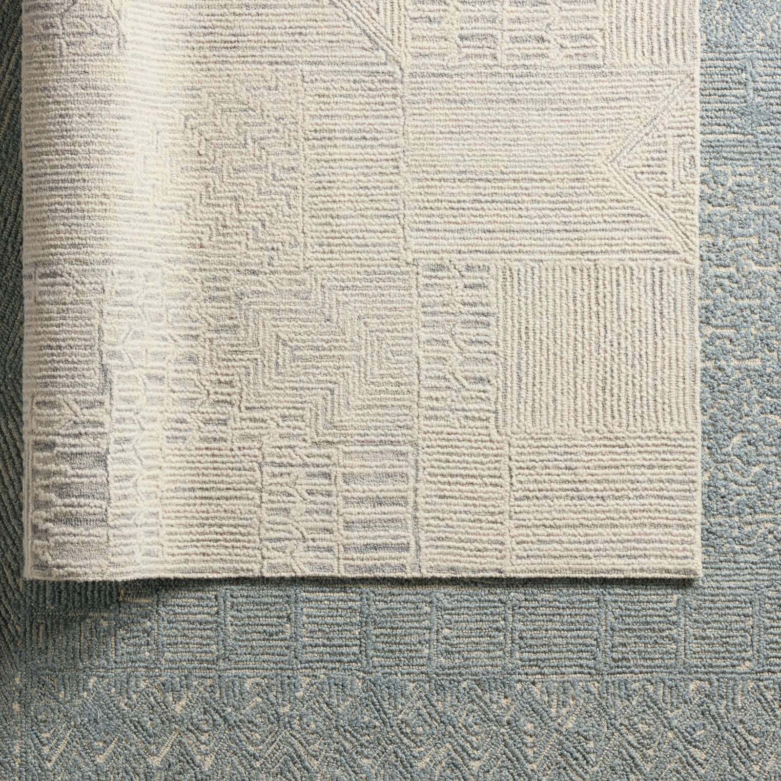 Alexei Cream Light Gray Hand-Tufted Rug, Rectangle 10' x 14'