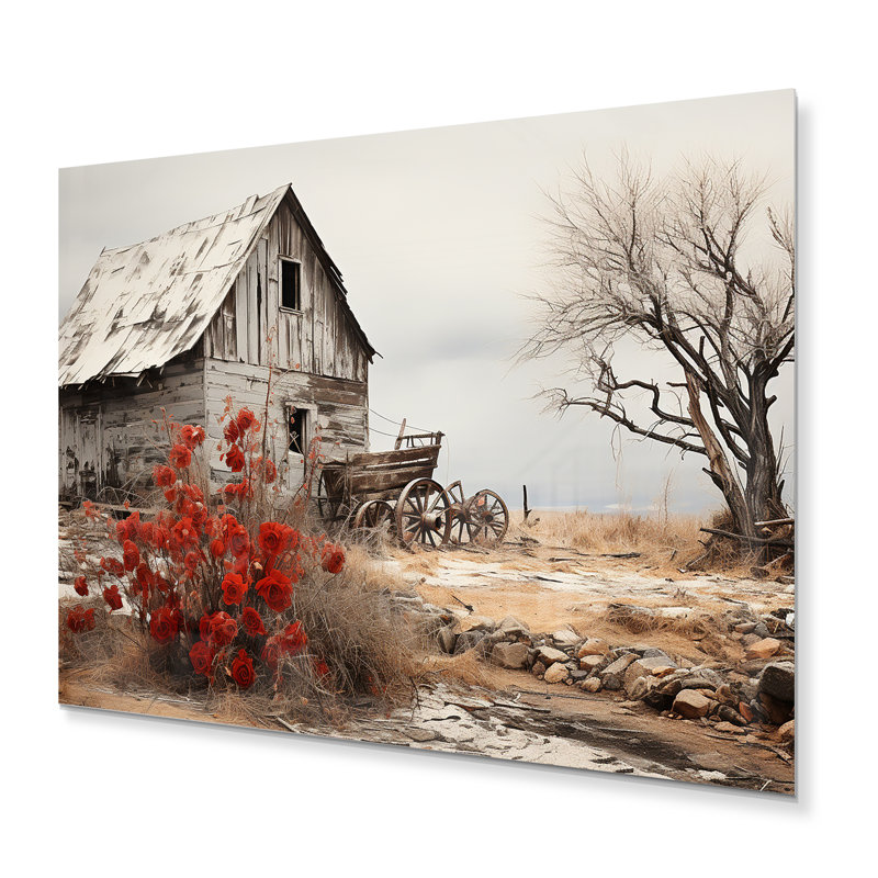 Red Farmhouse Rustic Elegance I - reproduction de ferme sur métal, H 12 po x l 20 po