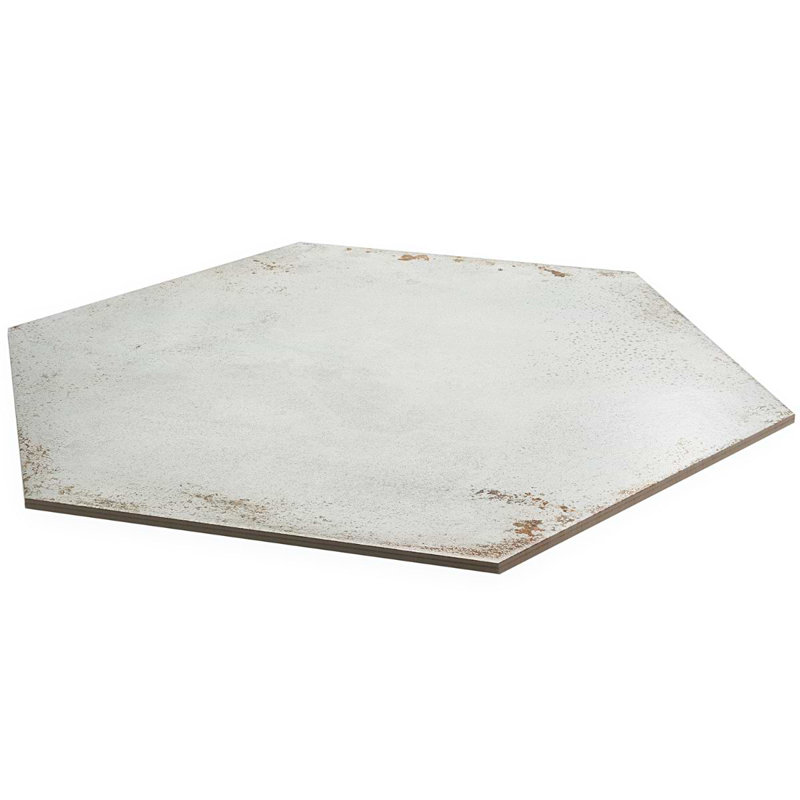 Angela Harris Flatiron 20" Large Hexagon Matte Porcelain Tile, White