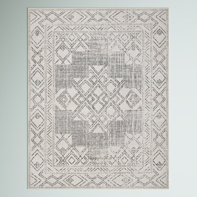 Tapis gris clair / ivoire Mia Medallion