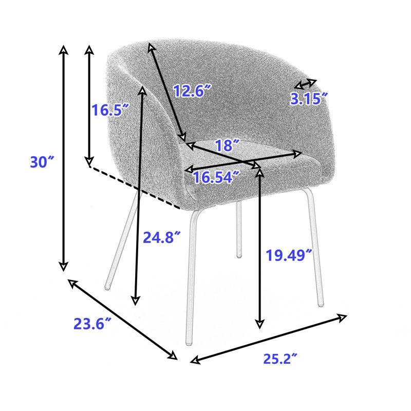 Damle 19.49'' H Upholstered Metal Armchair, Light Coffe