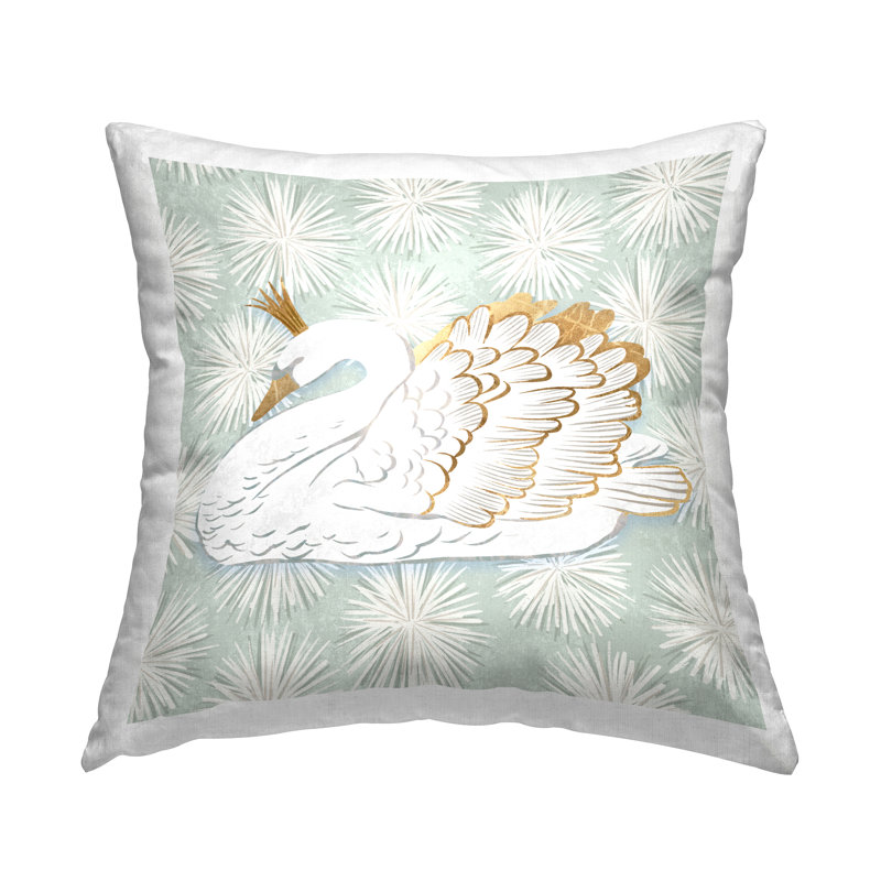 Coussin Stupell Industries Glam Crown Swan