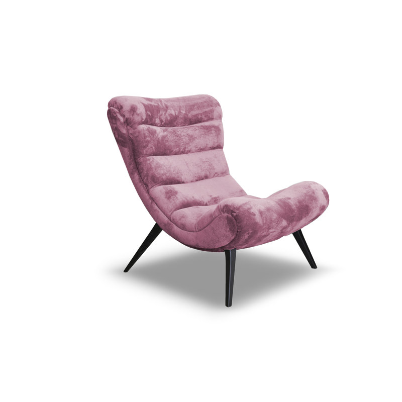 Owlswick Upholstered Swivel Slipper Chair, Dark Pink