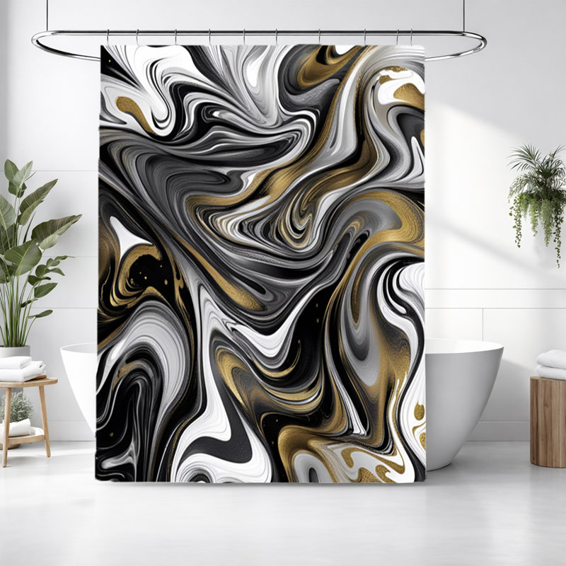 Abstract Shower Curtain, 83" H x 70" W