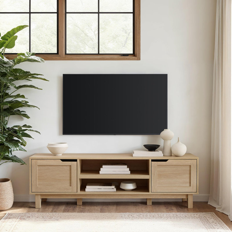 Farlin 58" 2-Door TV Stand for TVs up to 60", Coastal Oak