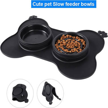 Veehoo Adjustable Elevated Dog Bowls, 2 Stainless Steel Bowls, 1
