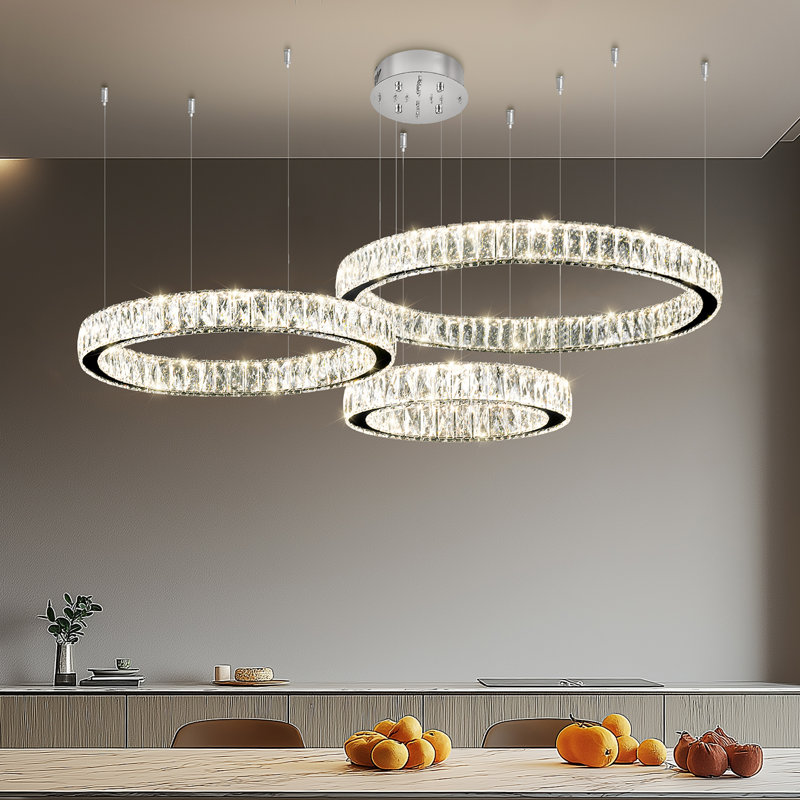 Grand lustre en cristal 3 anneaux K9