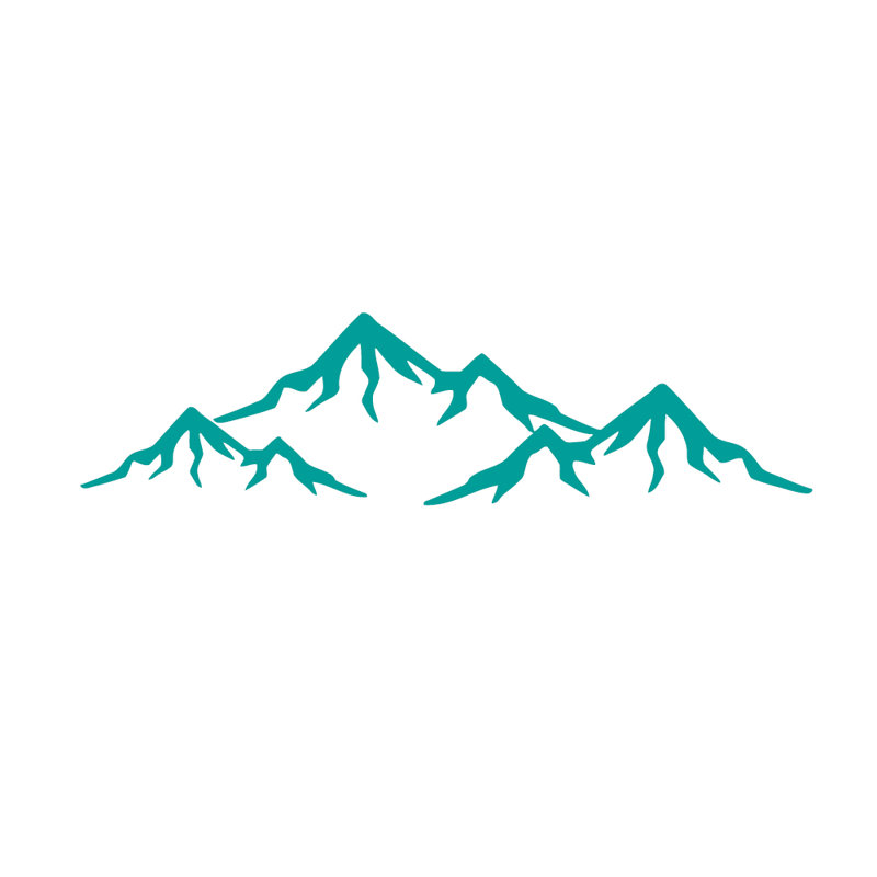 Décalcomanie murale de chambre à montagnes, Turquoise
