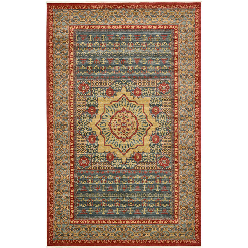 Tapis à motif oriental cramoisi Palazzo, Rectangle 10 pi 6 po x 16 pi 5 po
