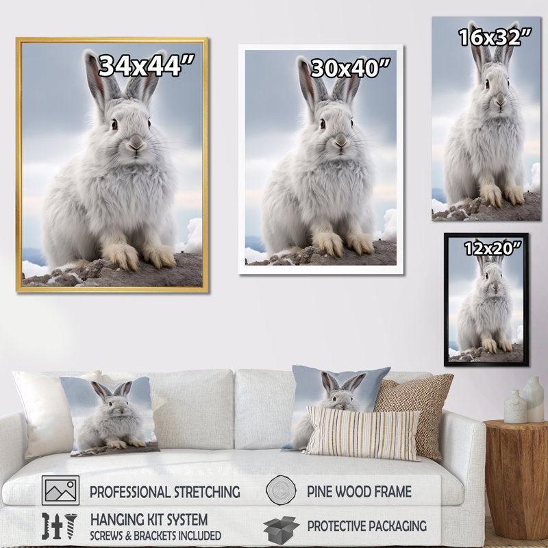 Décoration murale Nimble Hopper Rabbit I - Animaux, H 20 po x l 12 po x P 1 po, Toile tendue