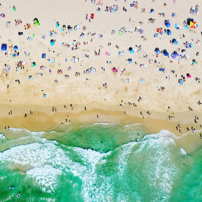 Vue aérienne de la plage