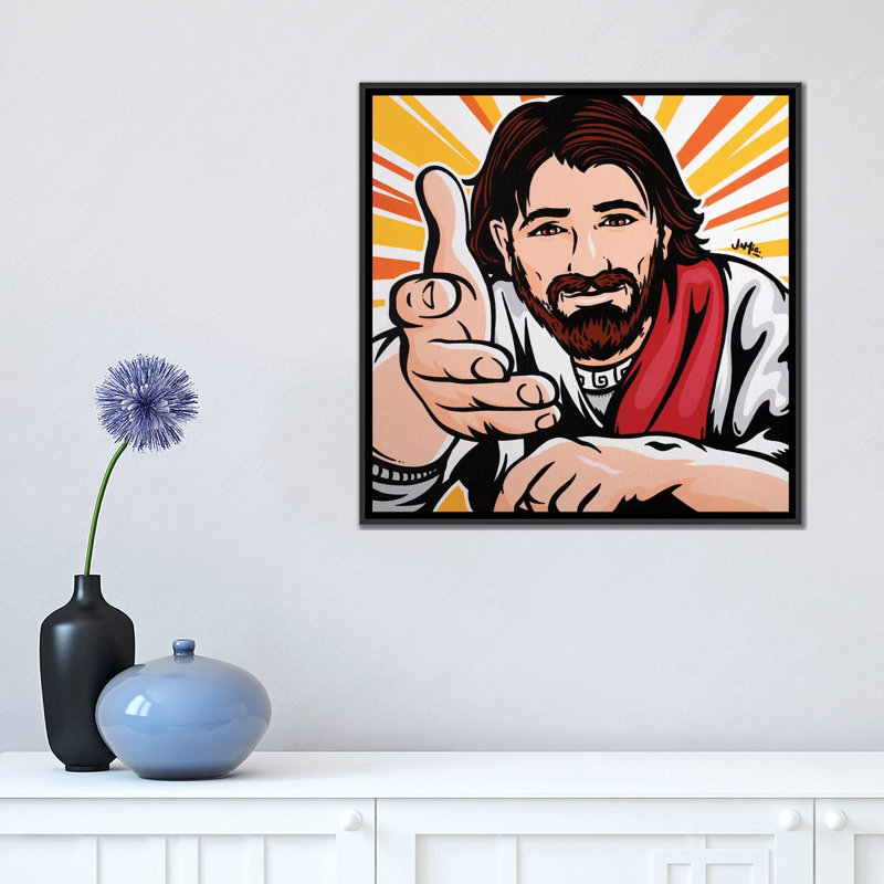 « vient à me », impression sur toile, H 18 po x l 18 po x P 1,5 po, Toile avec cadre noir, Pas de tapis