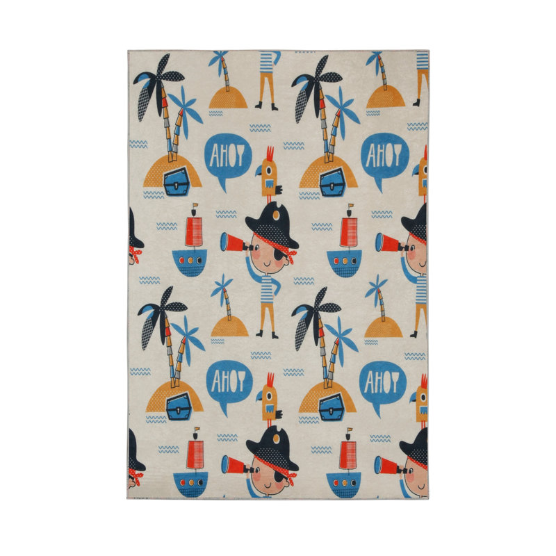 Soft Hall Carpet 2.6 x 4.9 Feet | 100% Polyester, 0.04 in Pile Height | Antibacterial, Non-Slip Underside | Woven with 3D Digital Printing | Machine Washable | Durable & Stylish for Entryways & Living Rooms