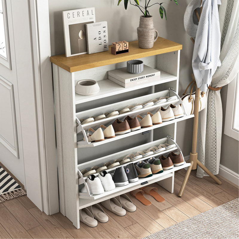 Armoire à chaussures pliante en MDF multi-fonctionnelle, moderne et minimaliste