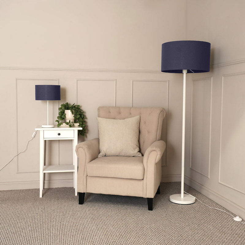 Romeir Metal Table Lamp, Navy Blue