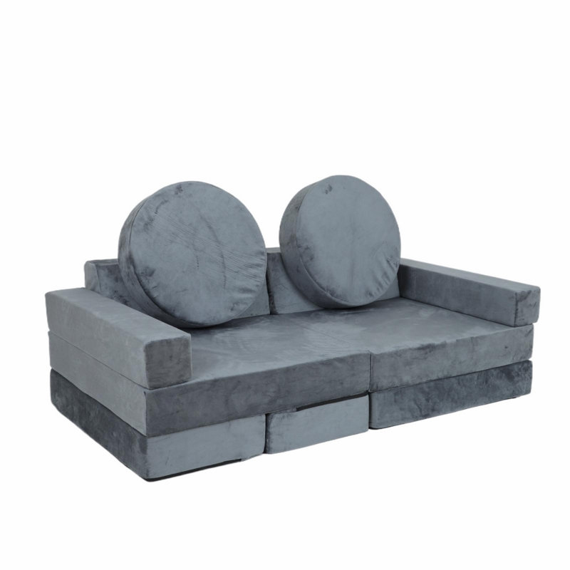 Canapé rembourré, petit canapé, canapé modulaire, canapé modulaire pour le jeu créatif, Coton gris
