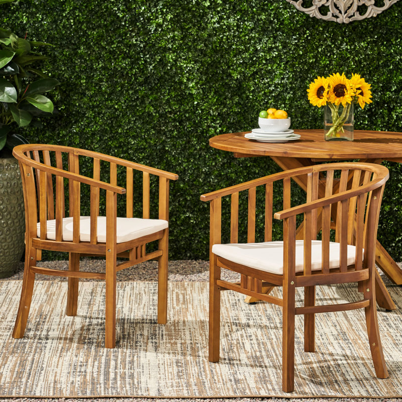 Sièges d'extérieur en bois avec rembourrage d'eau - Chaise de salle à manger élégante combinée confort et style - Rehaussez votre décor
