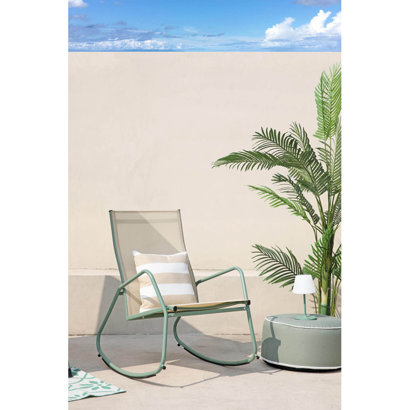 Silvi Steel Outdoor Chair, Green/Beige