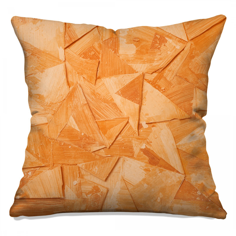 Coussins décoratifs à motif géométrique abstrait orange, 16 po x 16 po