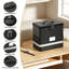 Fireproof File Box 12.2''X6''x10.2'' Black Document Storage Organizer With Lock Collapsible Reflective Strip