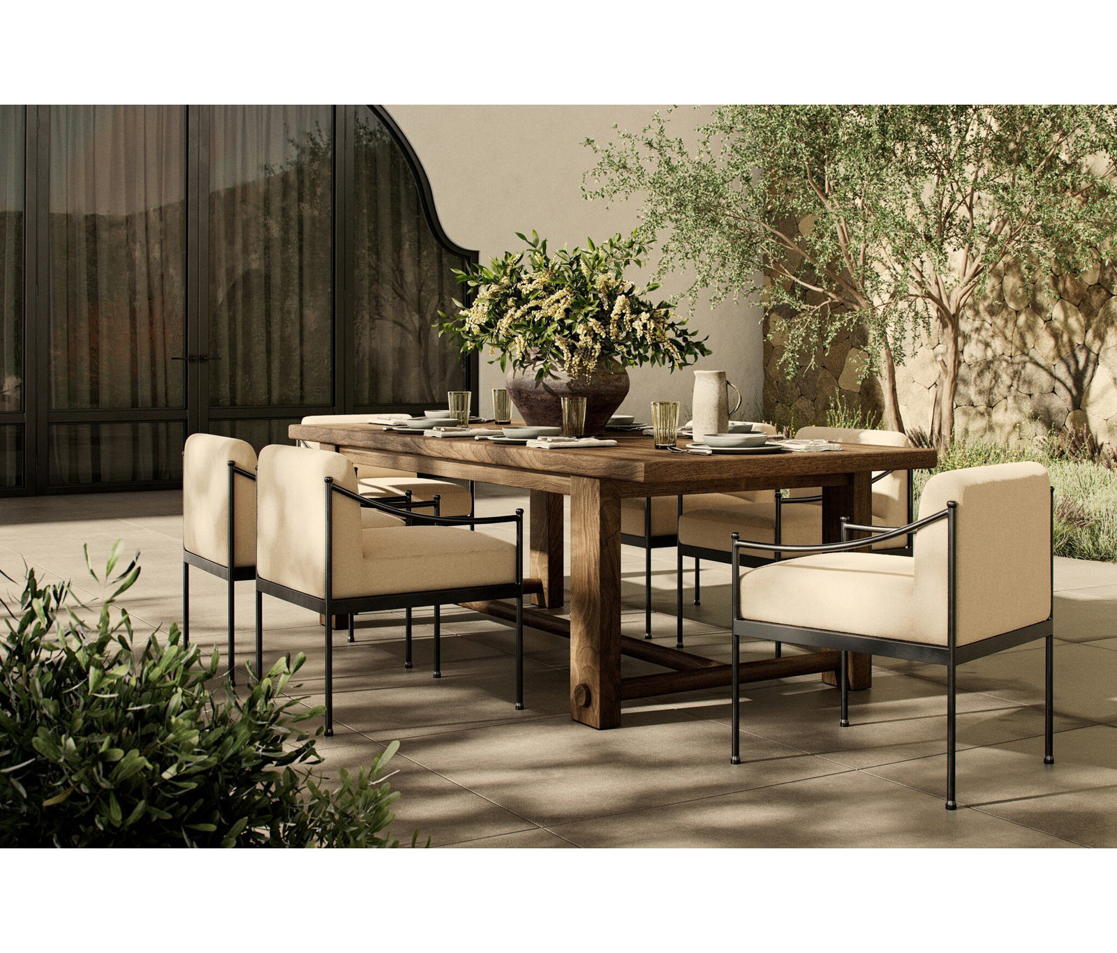 Granger Outdoor Dining Chair, Cream
