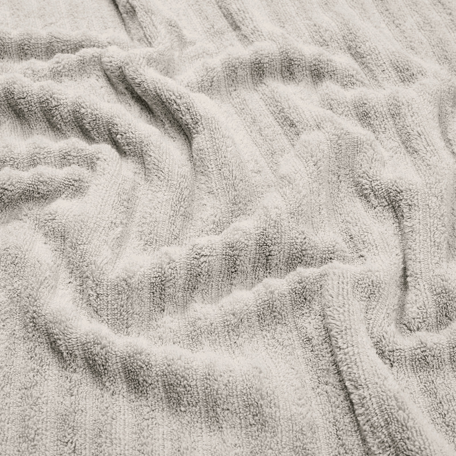 Zero-Twist Cotton Ribbed Hand Towels, Silver Cloud, Bath Sheet - 2 Pack
