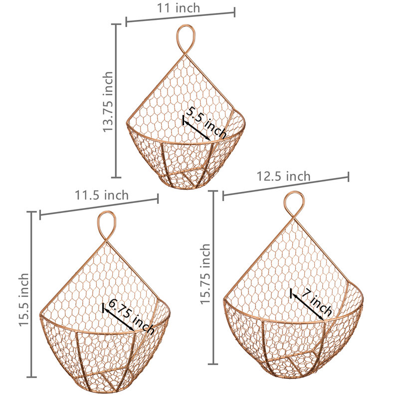Gracie Oaks Ninh Decorative Basket, Copper
