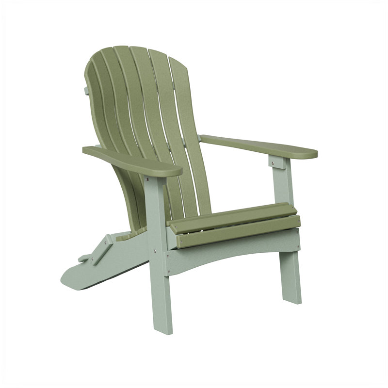Berlin Gardens Contour Folding Adirondack Chair, Sage with Seafoam