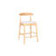 Tabourets de comptoir en bois massif de style moderne Mid-Century 24 po, tabourets de bar rembourrés avec pieds en bois pour îlot de cuisine