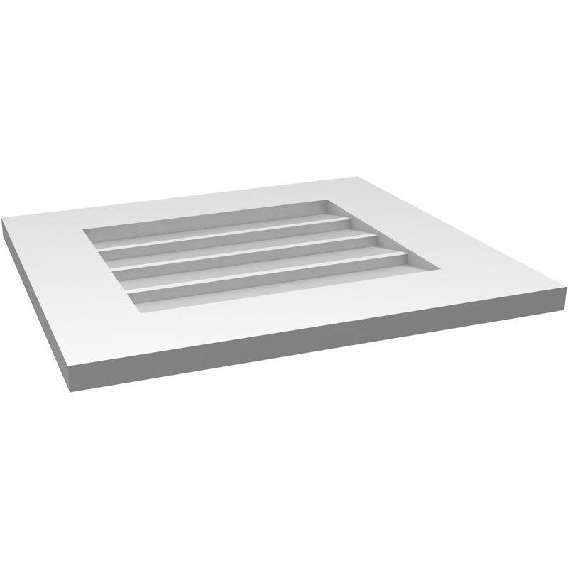 Vent à pignon rectangulaire en uréthane non-fonctionnel, H 18 po x l 20 po x P 1 po