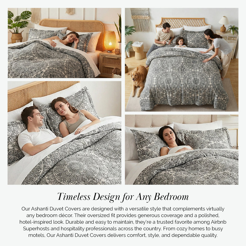 Ensemble de housse de couette surdimensionné Ashanti par Southshore Fine Linens, Gris