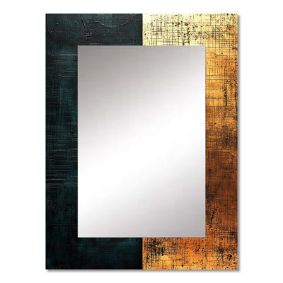 Geometric Art Decor Essential Forms VIII - Modern Mirror, Gold Unique Wall Mirror, Printed Metal Art