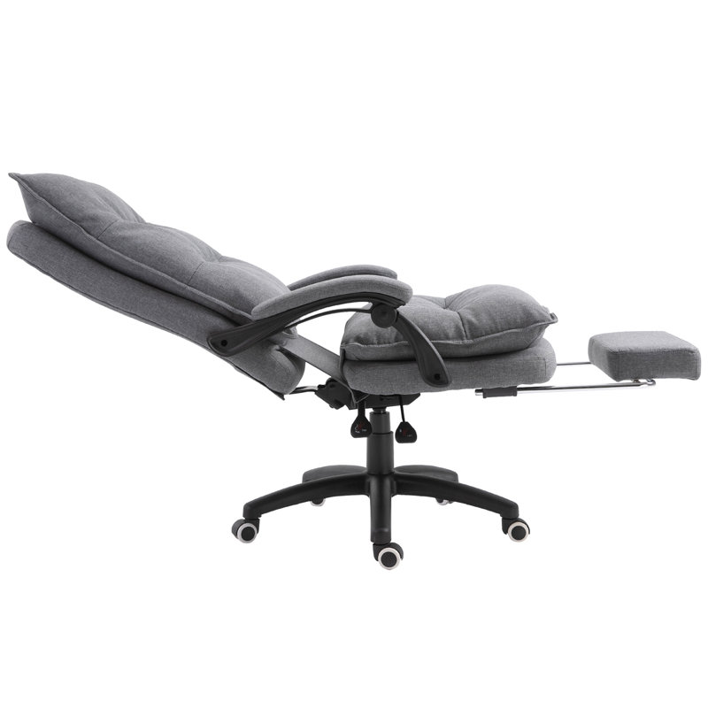 Adjustable Swivel Office Chair With Reclining Function And Footrest For Ultimate Comfort And Productivity.