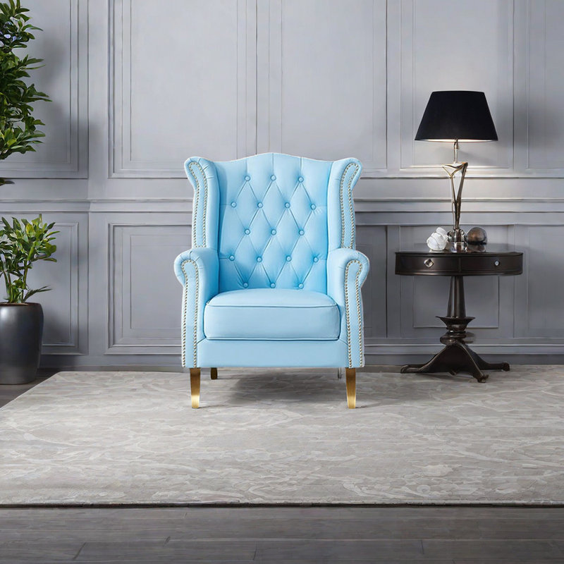 Fauteuil inclinable en similicuir Vonette, Similicuir bleu Graubert