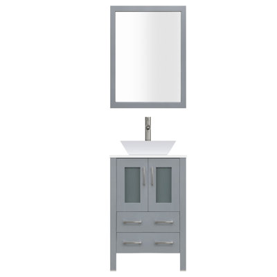 Ensemble de meuble-lavabo simple 24 po avec miroir Modern