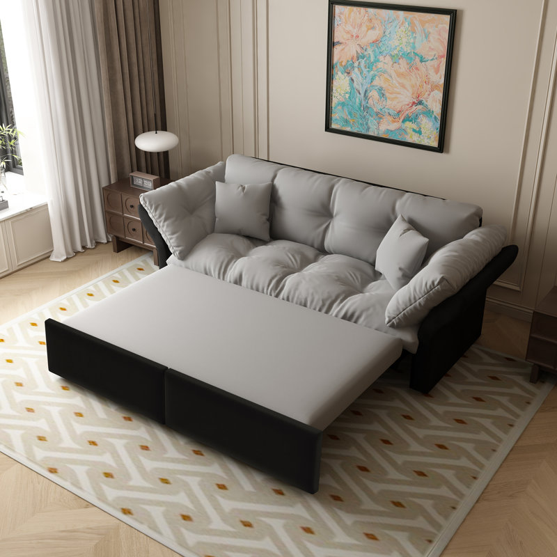 Canapé-lit convertible en velours 74,8 po, Gris