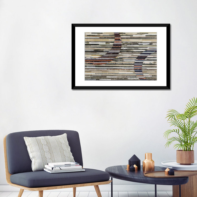 « serendipity ii », impression sur toile, Papier d'art encadré noir, Blanc, H 24 po x l 32 po x P 1 po