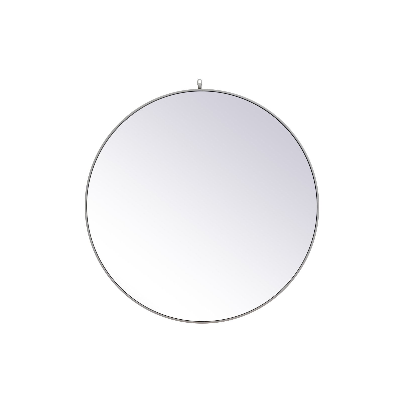 Cassie Metal/Manufactured Wood Round Wall Mirror, Silver, 45" x 45"