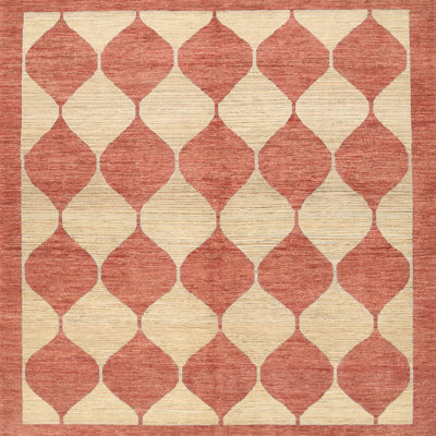 Tapis contemporain rouge / beige