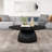 35.43" Modern Black Round Coffee Table-1302845670