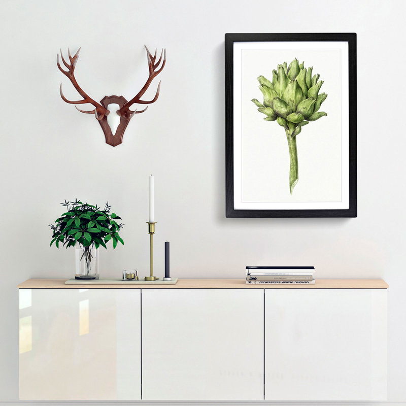 An Artichoke by Jean Bernard - Single Picture Frame Painting, 63cm H x 45cm W x 2cm D, Black Framed