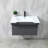 32'' Wall Mounted Single Bathroom Vanity with Solid Surface Top, Motion Sensor LED Light-543293639