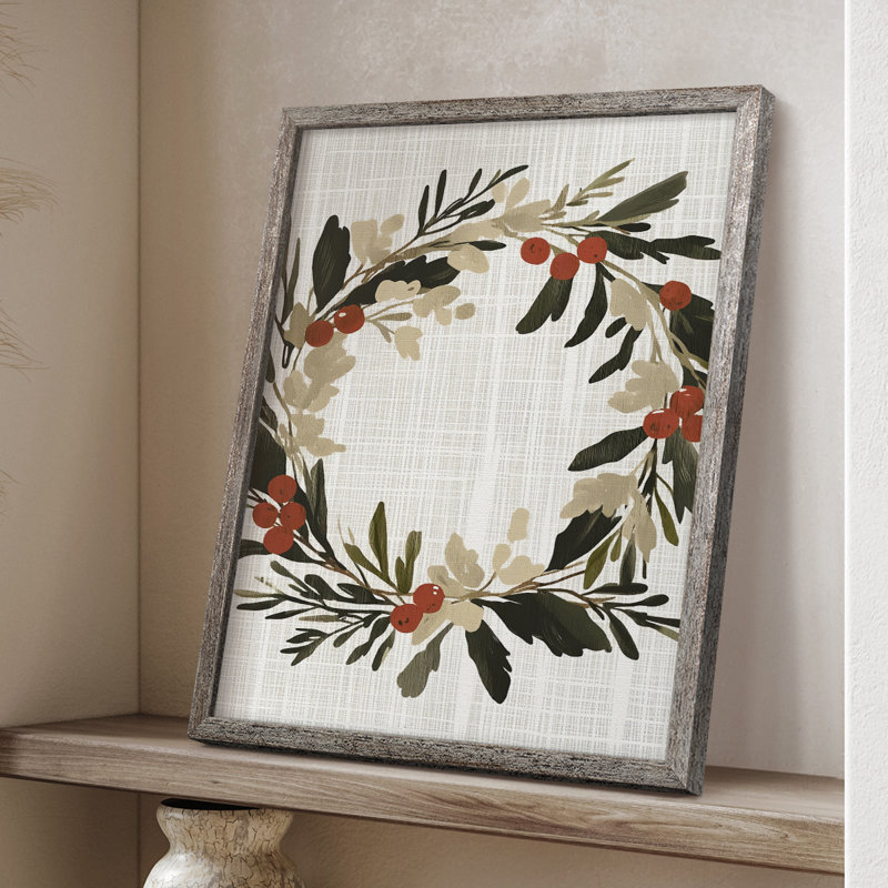 «Christmas Holiday Art» CMIX, reproduction d'art encadrée - bois massif XMA171677, H 11 po x l 9 po